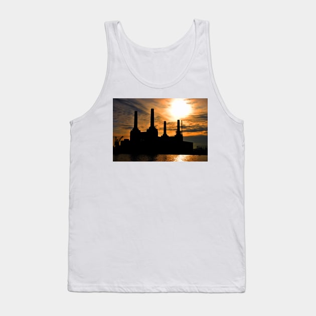 Battersea Power Station River Thames London Tank Top by AndyEvansPhotos